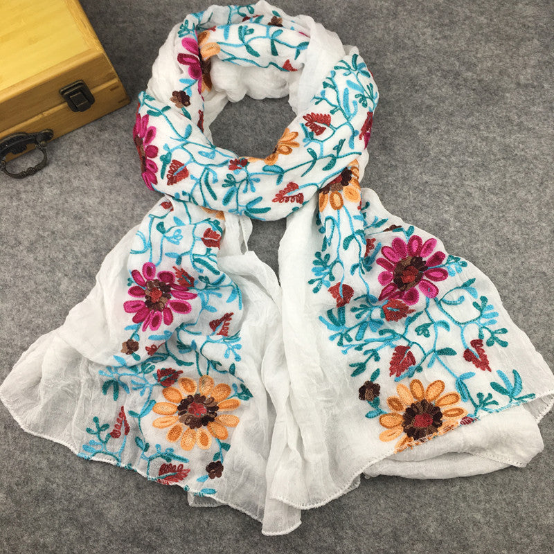 Indian Nibor Cotton And Linen Scarf