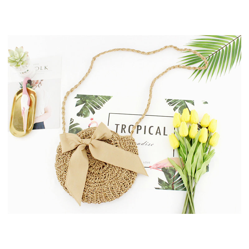 Woven soft beach bag straw bag