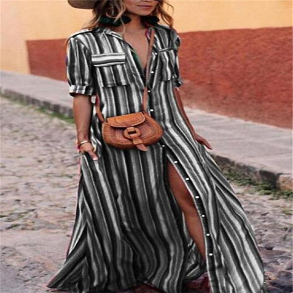 Summer new striped print dress