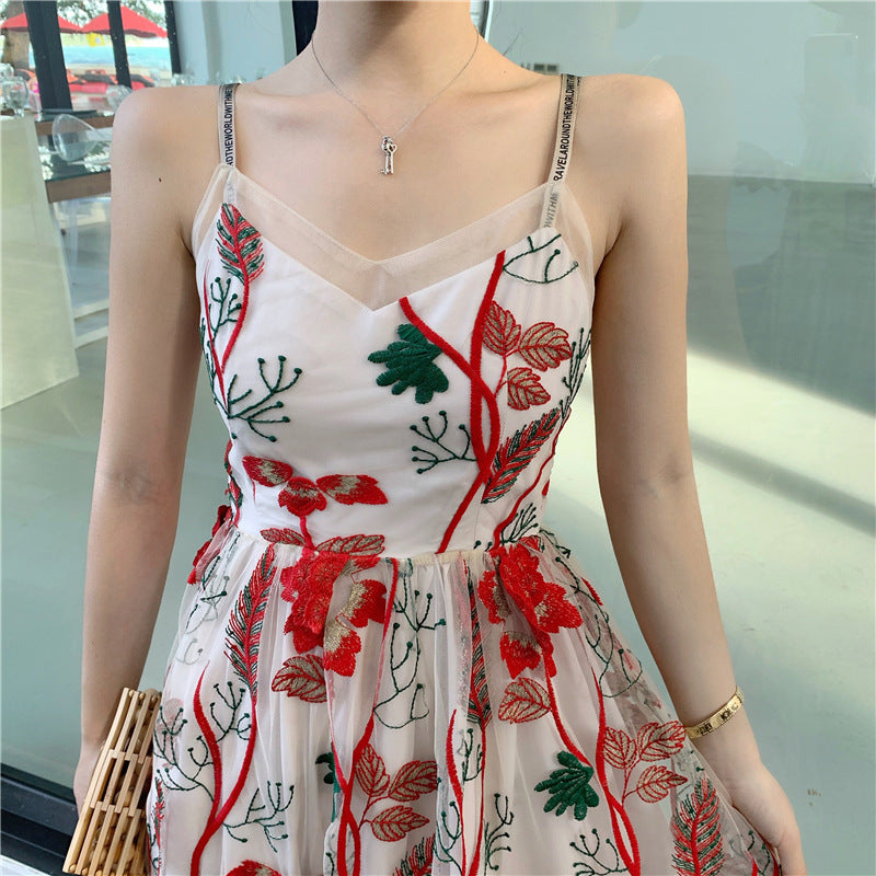 Women's Summer Holiday Dress Seaside Suspender Beach Dress