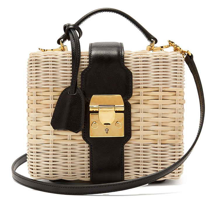Straw bag crossbody vacation beach bag