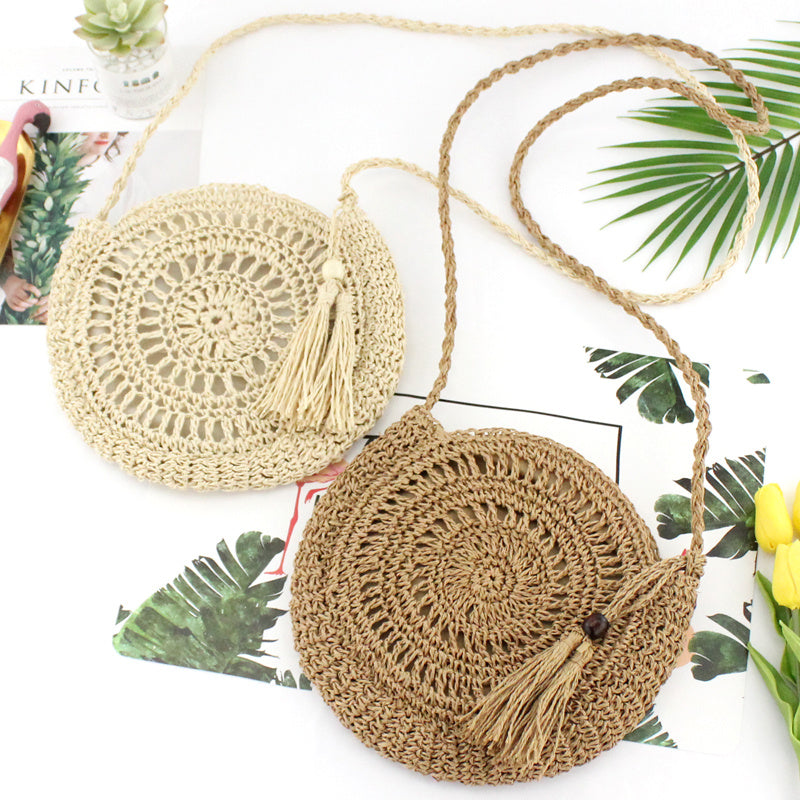 Woven soft beach bag straw bag