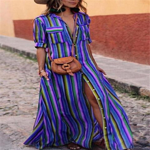 Summer new striped print dress