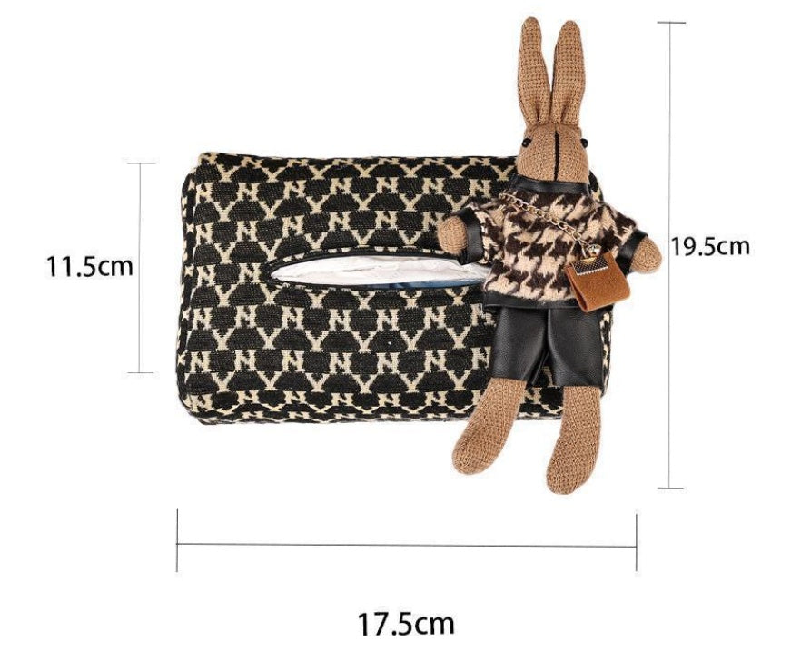 Fashion Houndstooth Car Tissue Box
