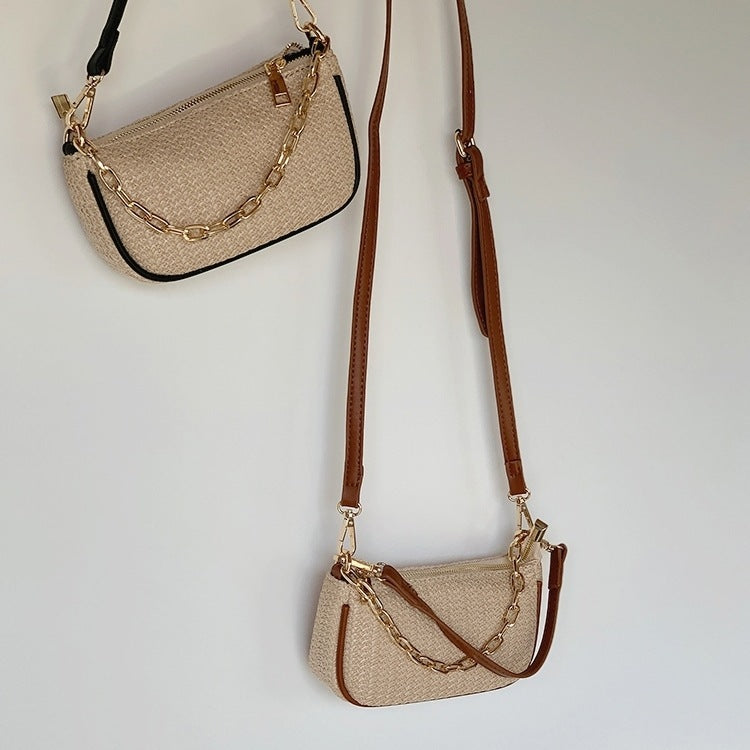 Beach portable straw bag