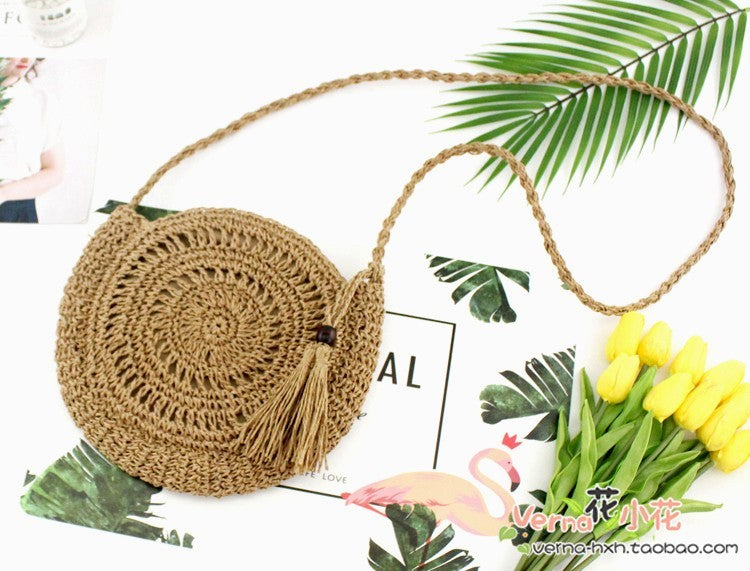 Woven soft beach bag straw bag