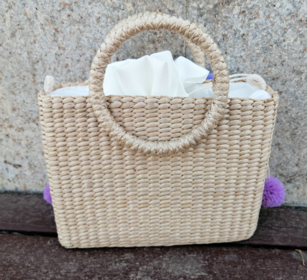 Thailand Straw Bag New Hydrangea Letter Embroidery Straw Handbag