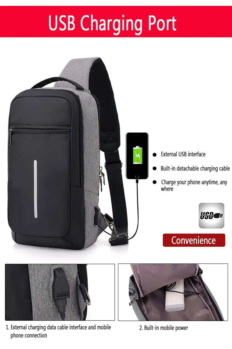 Smart & Sicher: Brusttasche mit USB-Ladefunktion