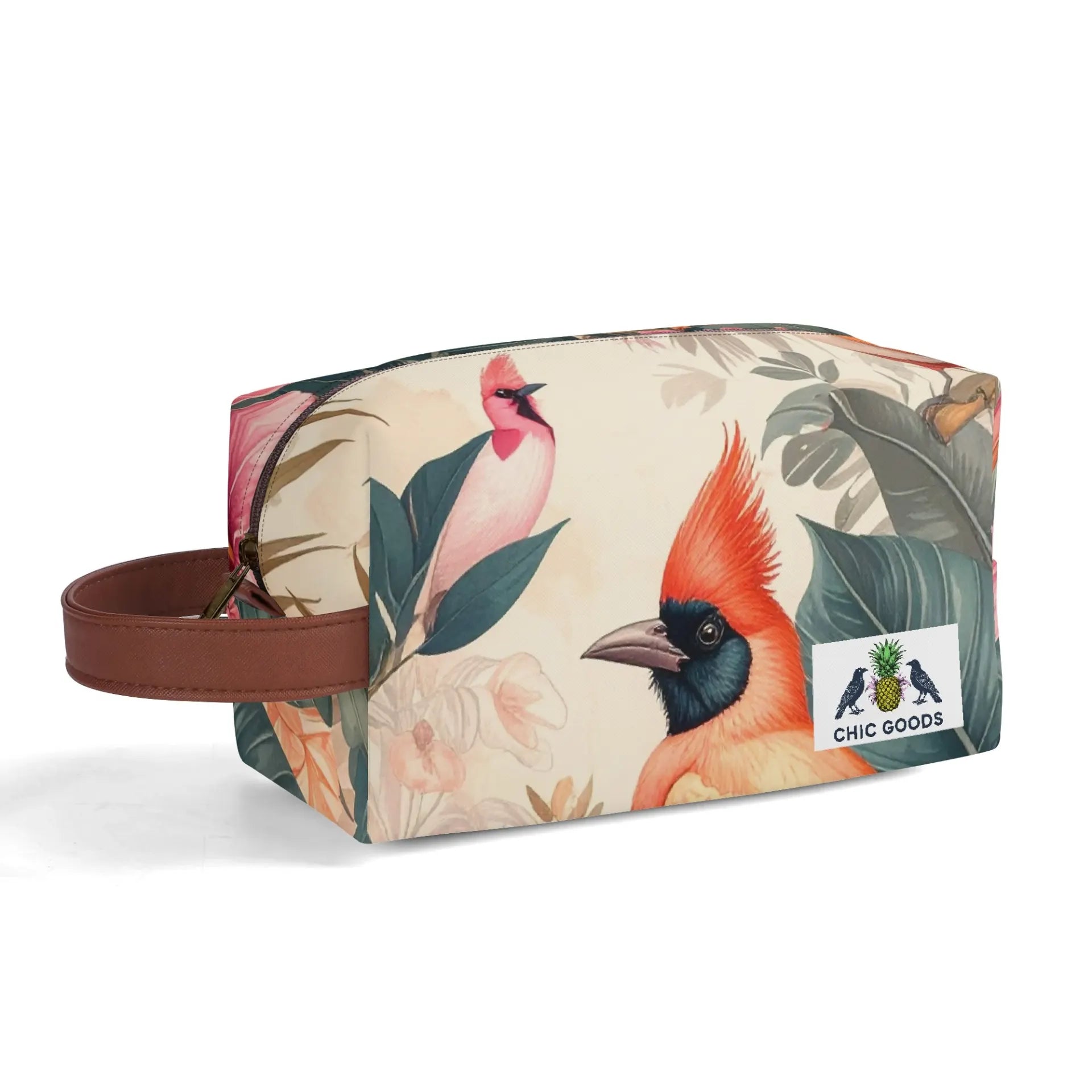 Beauty Bag: Birds & Flowers No. 1 – Orange Rose von Chic Goods Eigendesign