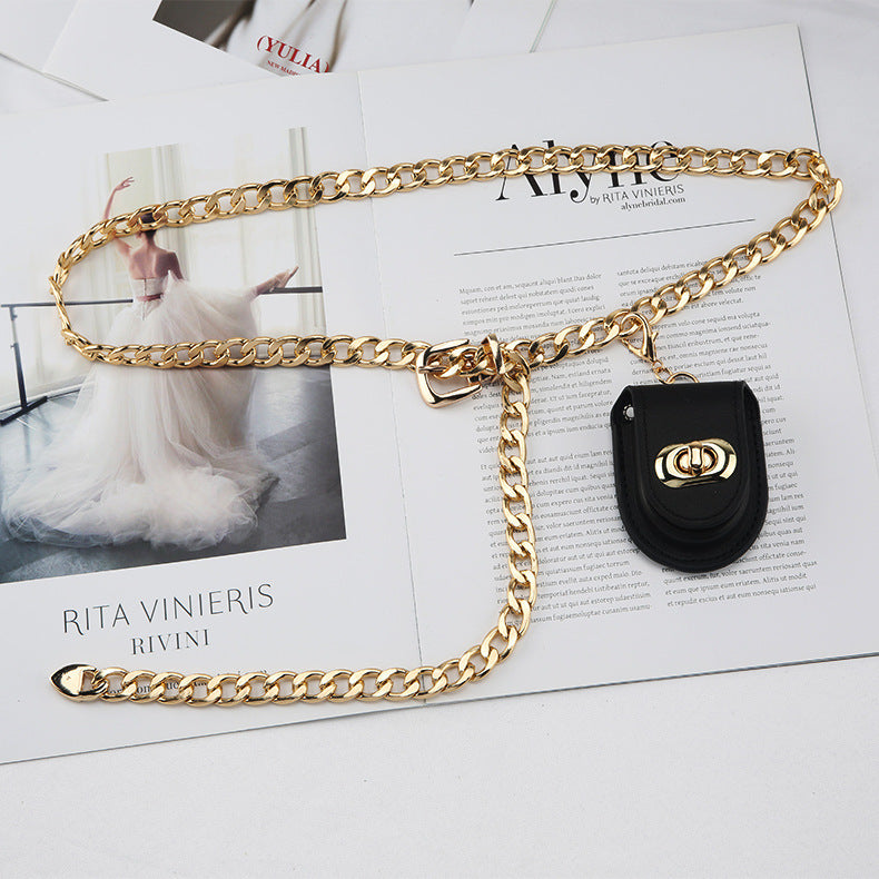 Hip Hop Metal Chain Bag Accessories Dress Jeans Belt Decoration