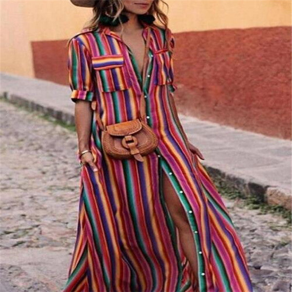 Summer new striped print dress