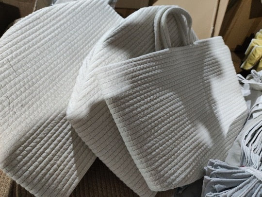 Laundry Basket Woven Cotton String Large Laundry Basket High Laundry Basket Foldable Basket