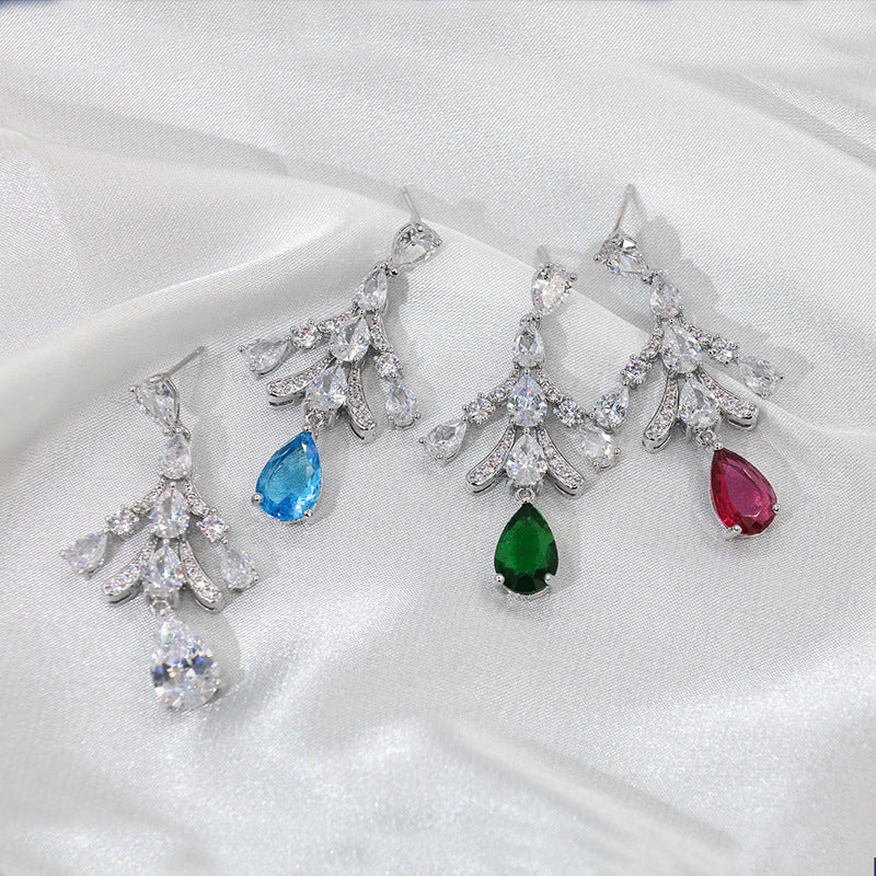 Geometric Heavy Industry Water Drop Tassel Earrings Long