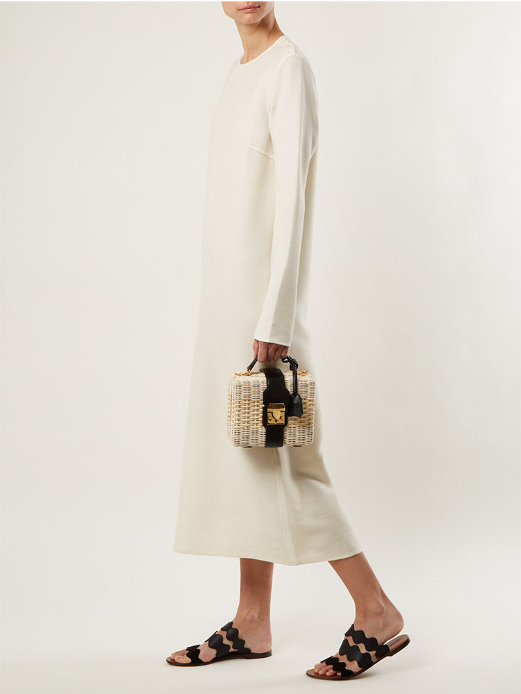 Straw bag crossbody vacation beach bag