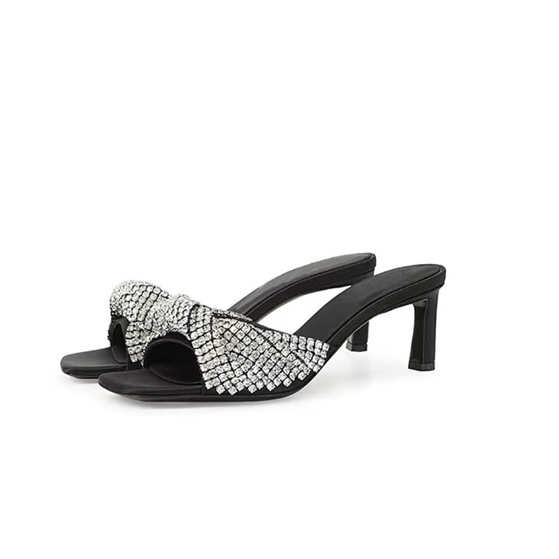 Edle Stiletto Sandale mit Strass
