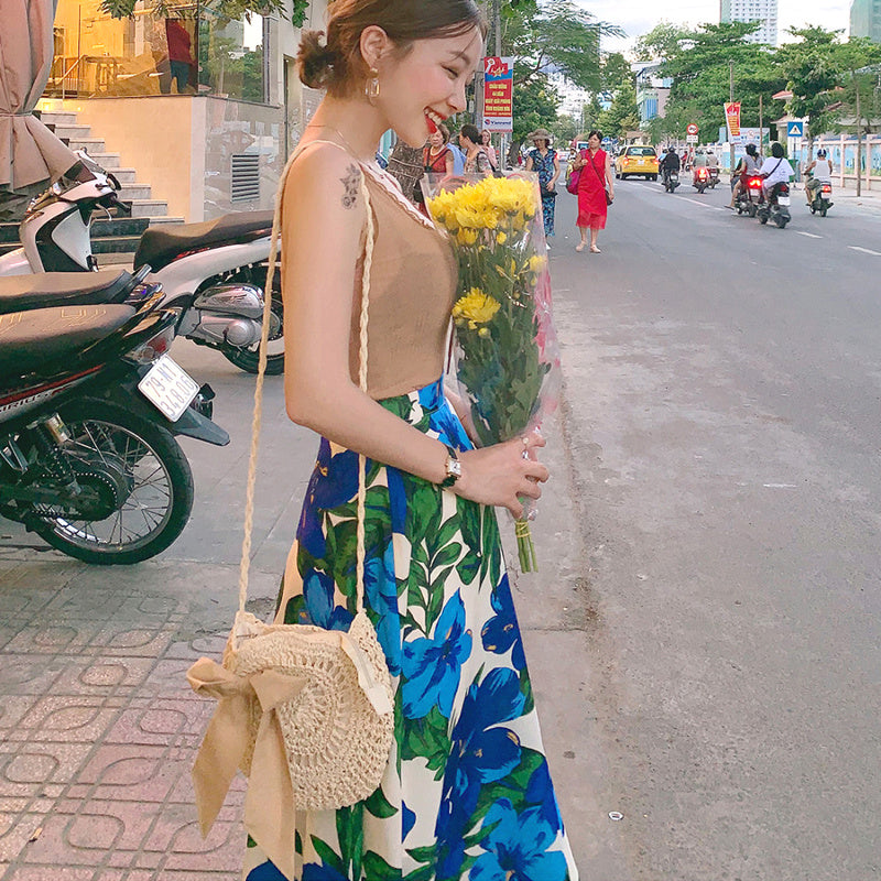 Woven soft beach bag straw bag