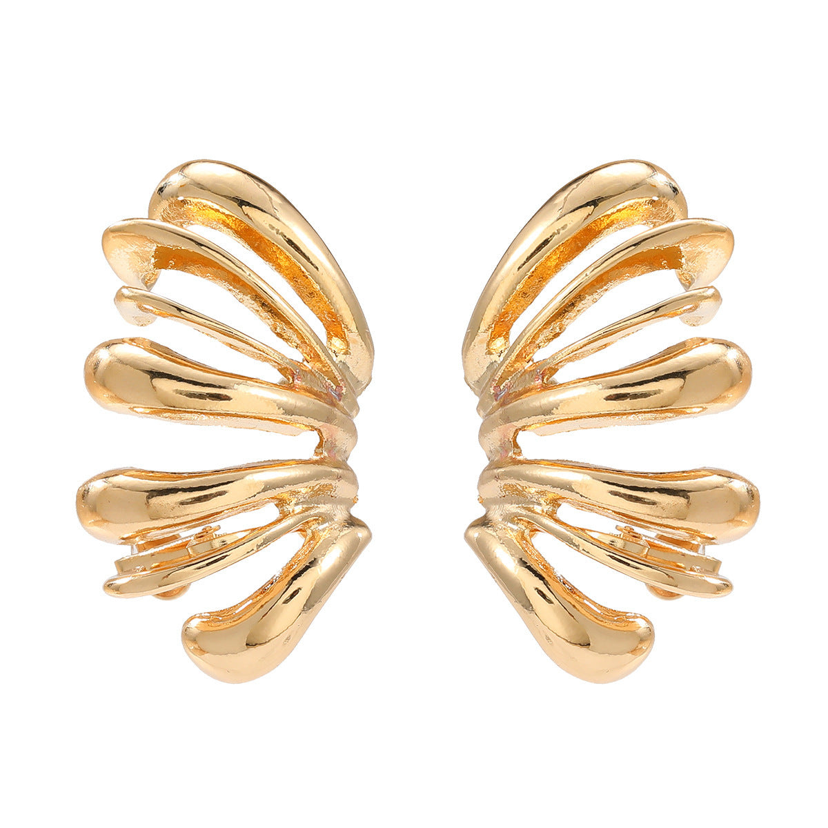 Splendid European And American Female Spring Metal Flower Earrings