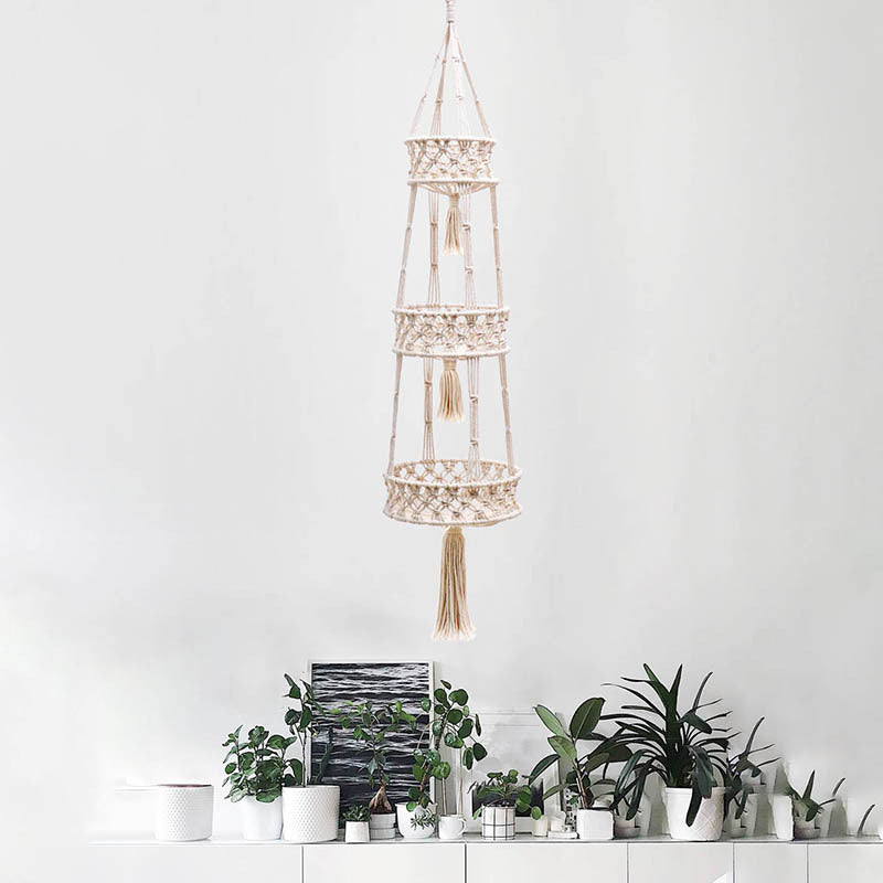 Three-tiered Flower Basket Decoration Hanging Basket Fruit Basket