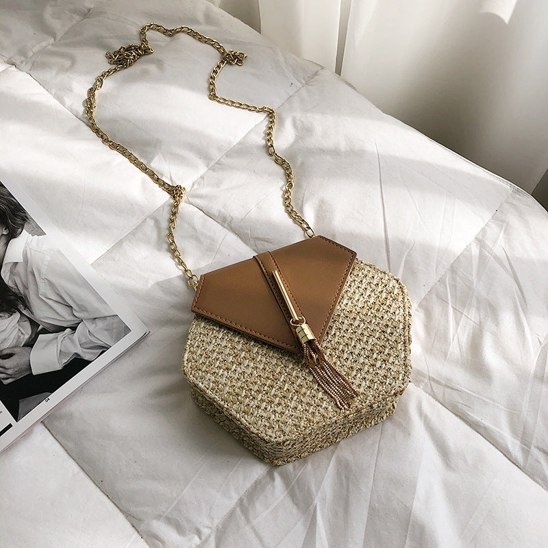 Straw bag shoulder messenger bag beach bag
