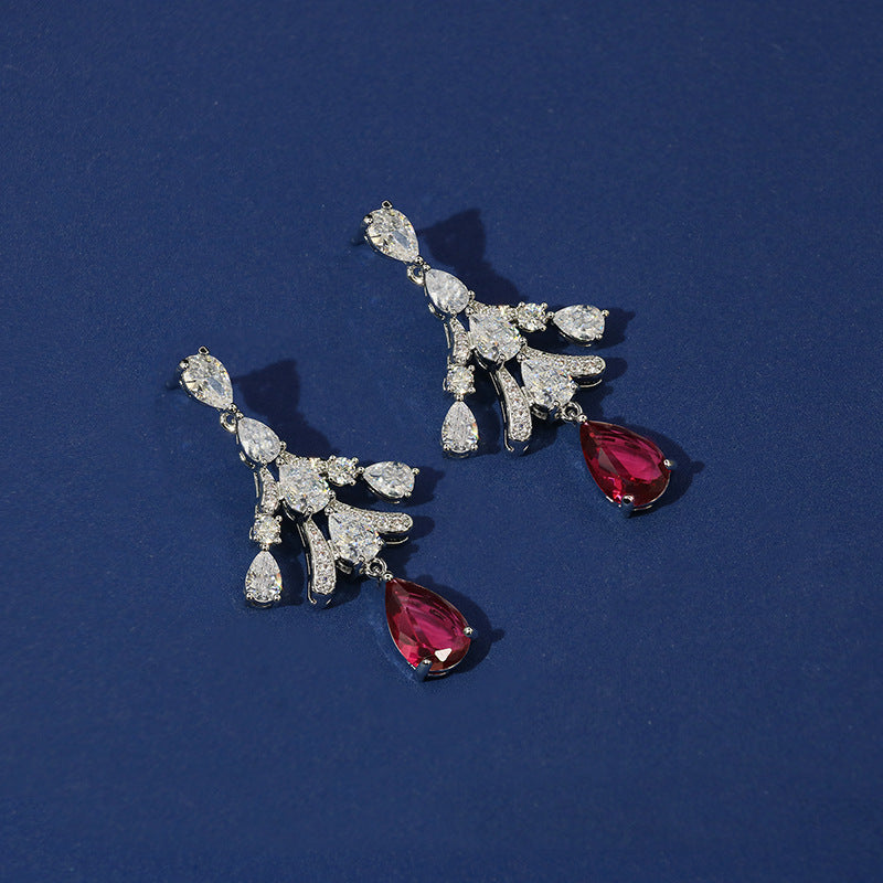 Geometric Heavy Industry Water Drop Tassel Earrings Long