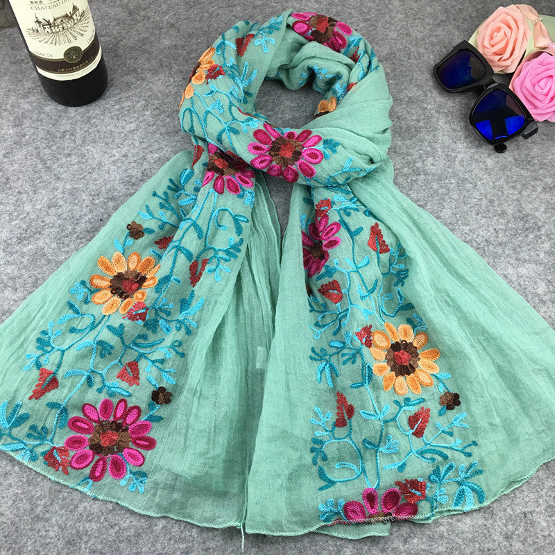 Indian Nibor Cotton And Linen Scarf