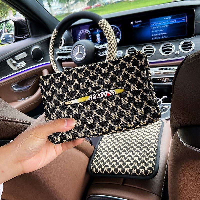Fashion Houndstooth Car Tissue Box