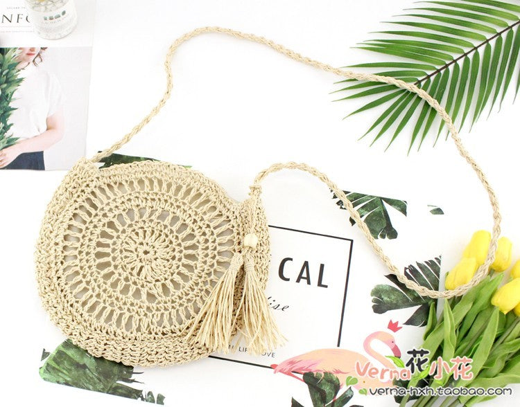 Woven soft beach bag straw bag