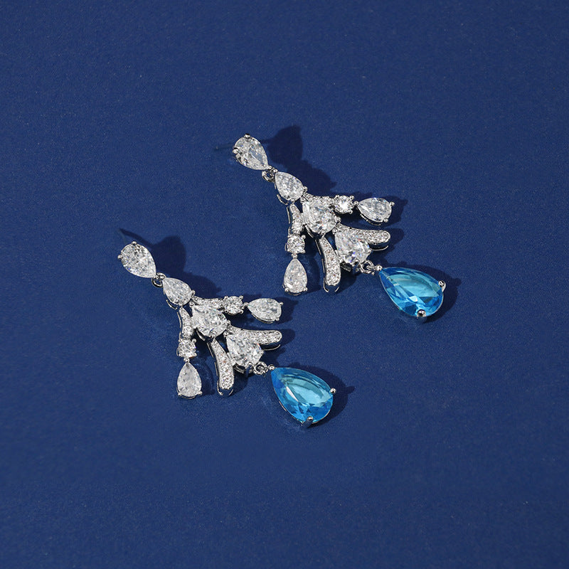 Geometric Heavy Industry Water Drop Tassel Earrings Long