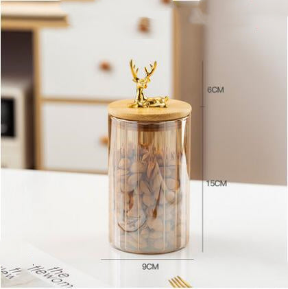 Vorratsdose mit Gold-Hirsch