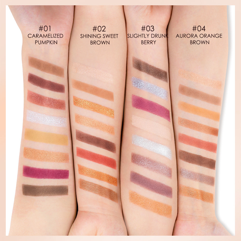 8-farbe Lidschatten-palette High-gloss Trimmen Erröten Änderung Mousse Textur Matte Erde Farbe