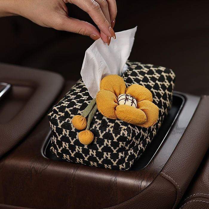 Fashion Houndstooth Car Tissue Box
