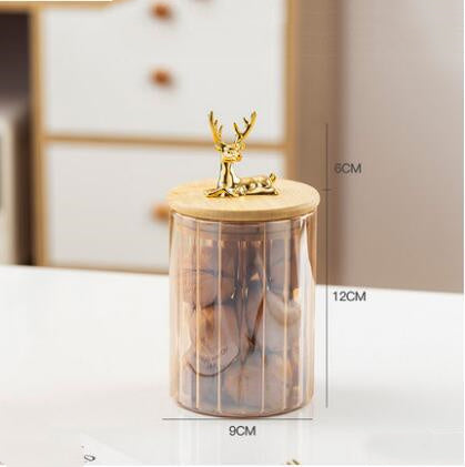 Vorratsdose mit Gold-Hirsch