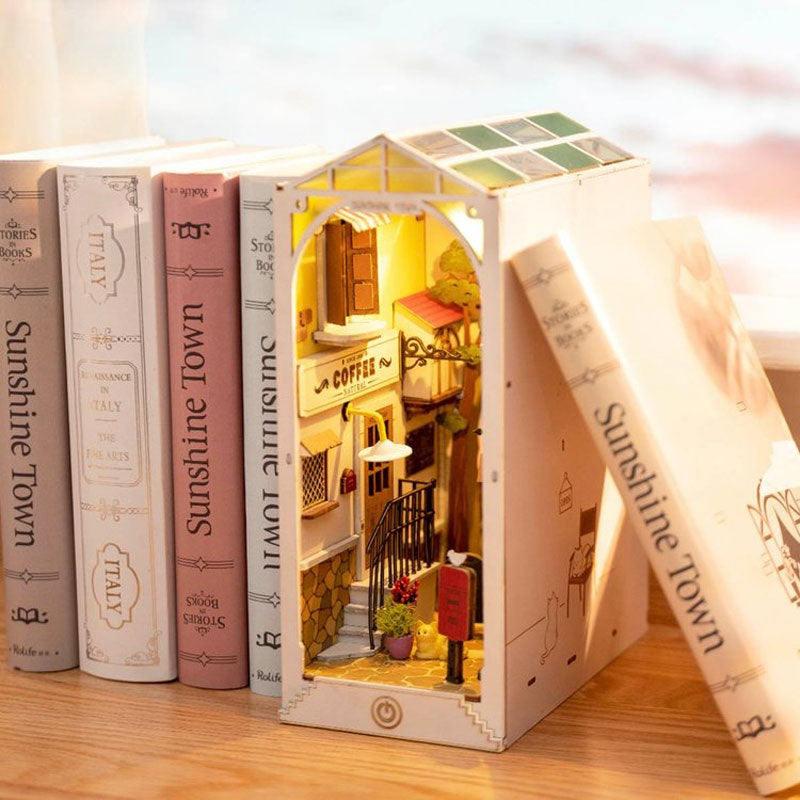 Robotime Rolife DIY Buch Nook Holz Miniatur Puppe Haus Licht Für Bücherregal Einfügen Möbel