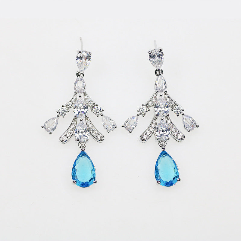 Geometric Heavy Industry Water Drop Tassel Earrings Long