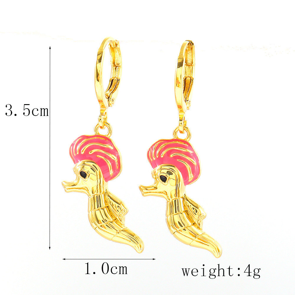 New Starry Deer Dripping Bird Rhinestone Earrings