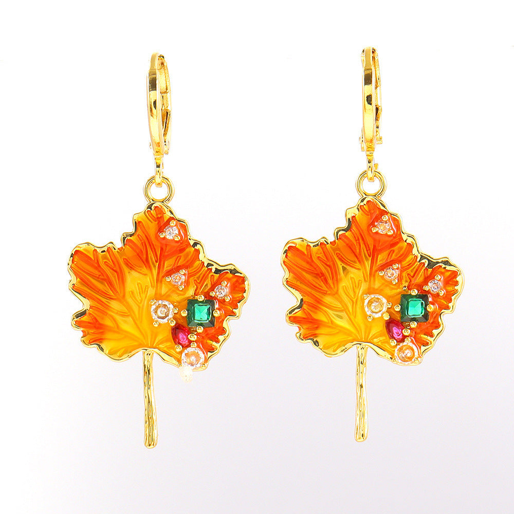 New Starry Deer Dripping Bird Rhinestone Earrings