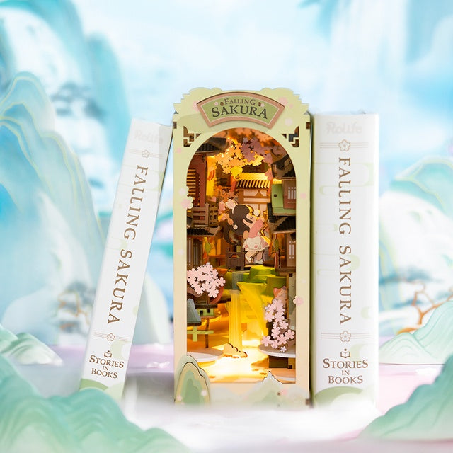 Robotime Rolife DIY Buch Nook Holz Miniatur Puppe Haus Licht Für Bücherregal Einfügen Möbel