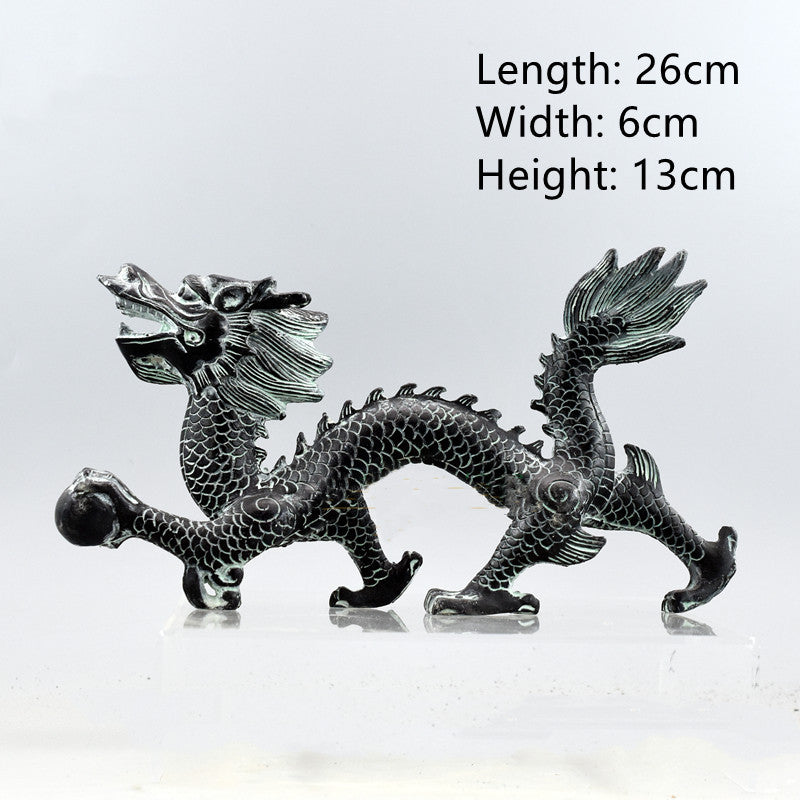 Antique Bronze Dragon Catch Beads Classical Artwork Qinglong Copper Dragon