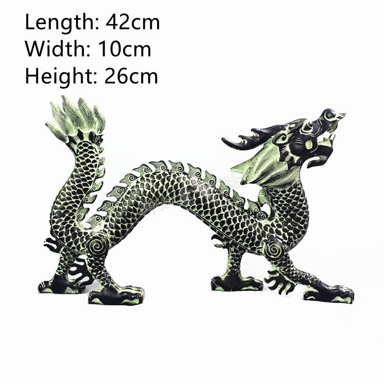 Antique Bronze Dragon Catch Beads Classical Artwork Qinglong Copper Dragon