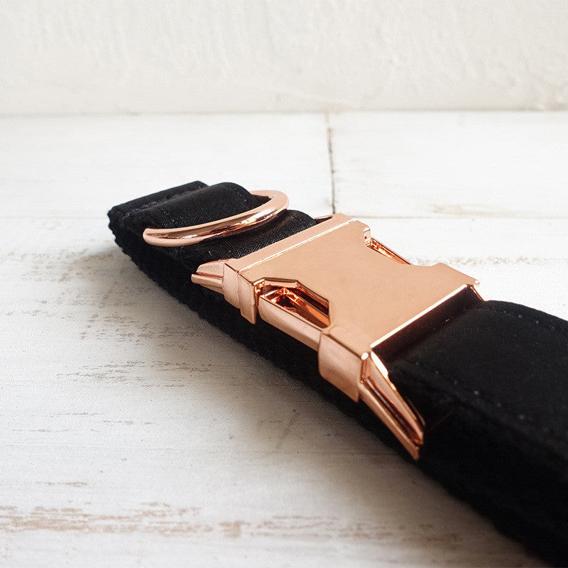 Rosegold Schwarz Halsband Bella