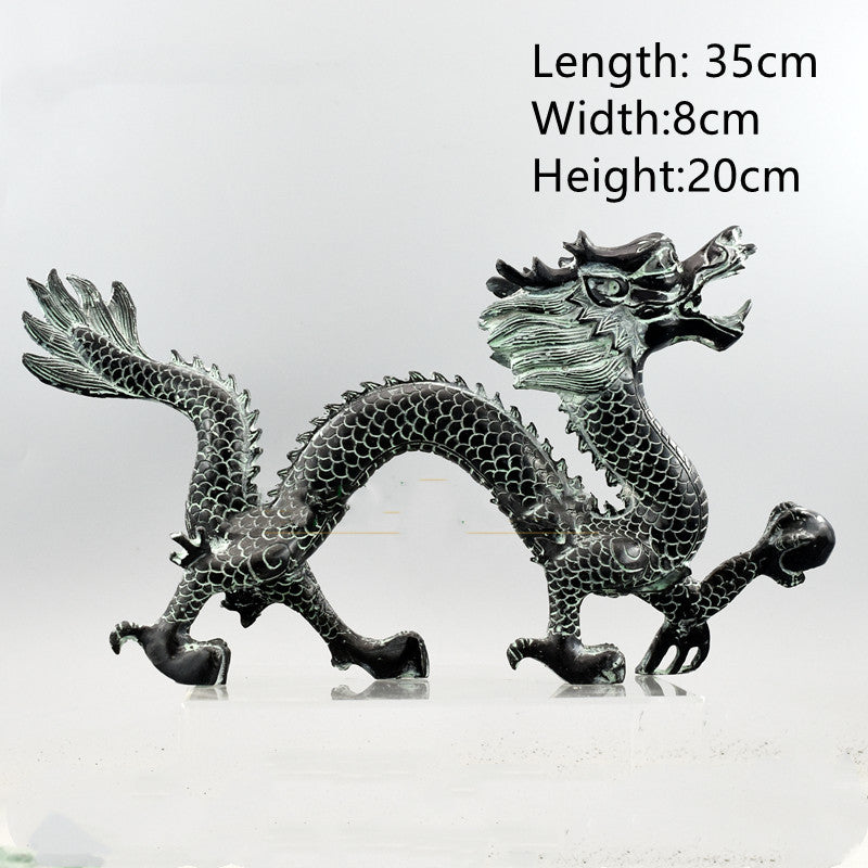 Antique Bronze Dragon Catch Beads Classical Artwork Qinglong Copper Dragon