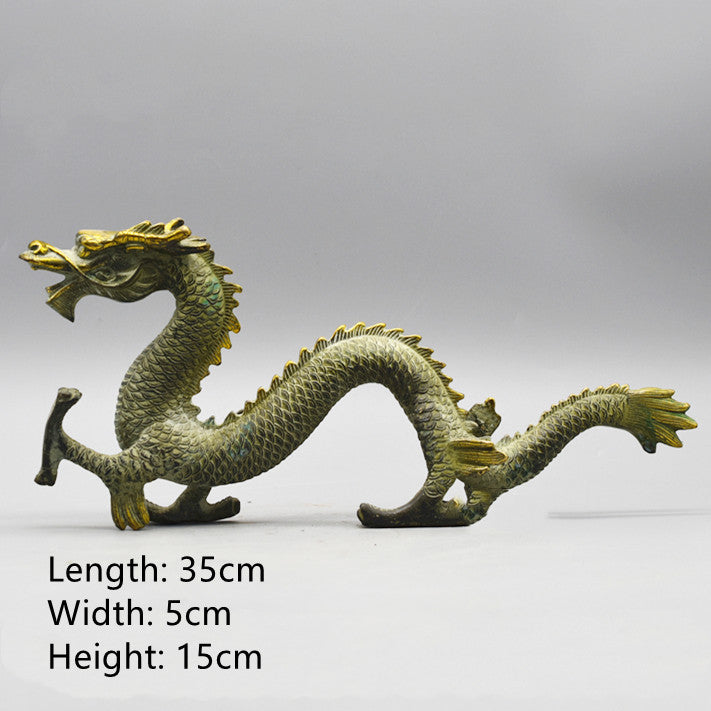 Antique Bronze Dragon Catch Beads Classical Artwork Qinglong Copper Dragon