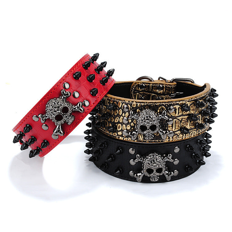 Edles Hundehalsband mit Totenkopf