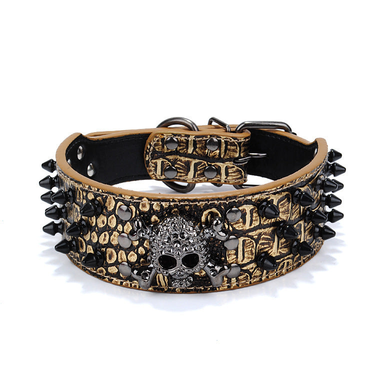 Edles Hundehalsband mit Totenkopf