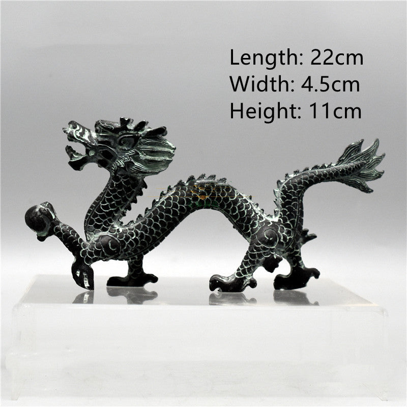 Antique Bronze Dragon Catch Beads Classical Artwork Qinglong Copper Dragon