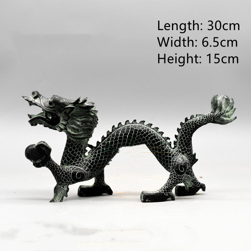 Antique Bronze Dragon Catch Beads Classical Artwork Qinglong Copper Dragon