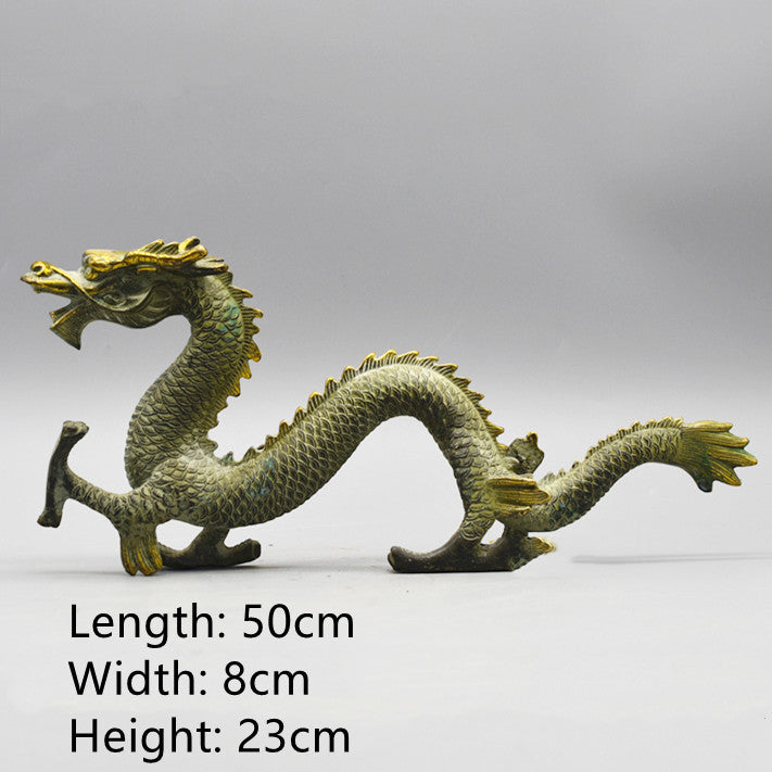 Antique Bronze Dragon Catch Beads Classical Artwork Qinglong Copper Dragon