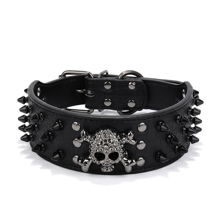 Edles Hundehalsband mit Totenkopf