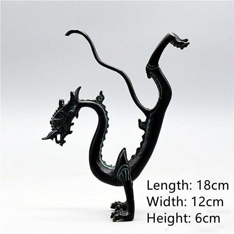 Antique Bronze Dragon Catch Beads Classical Artwork Qinglong Copper Dragon